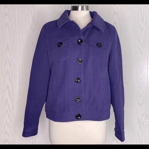 Issac Mizrahi Live Faux Fur Lined Purple Pea Coat Size Medium